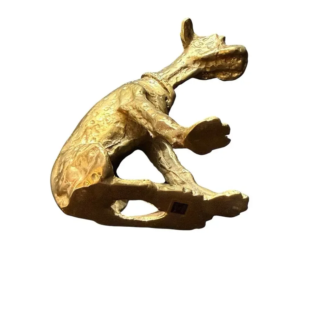 Brass Boxer Figurine Vintage 4”
